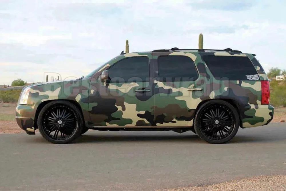 Militāro Zaļš melns Brūns Maskēties Vinila Auto Wrap Stils Ar Gaisa Piesārņojošo Camo Laka PROTWRAPS izmērs 1.52x30m/Roll