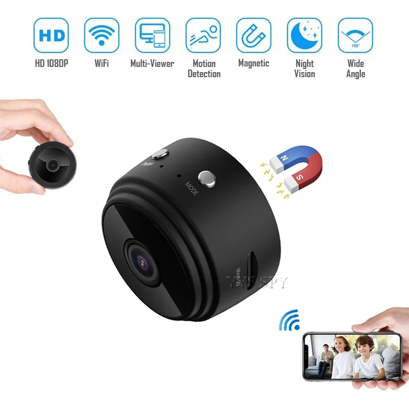 Mini Video Novērošanas Kameru Home Security WiFi Microcamera Bezvadu cctv Uzraudzības Videokameras IP Cam Atbalsta Slēptās TF Kartes