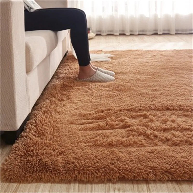 Moderna biezas garās zīda matu paklāja grīdas paklājs Dzīvojamā istaba guļamistaba kafijas galda bay logu gultas segu Tatami paklājs neslīdošs paklājs