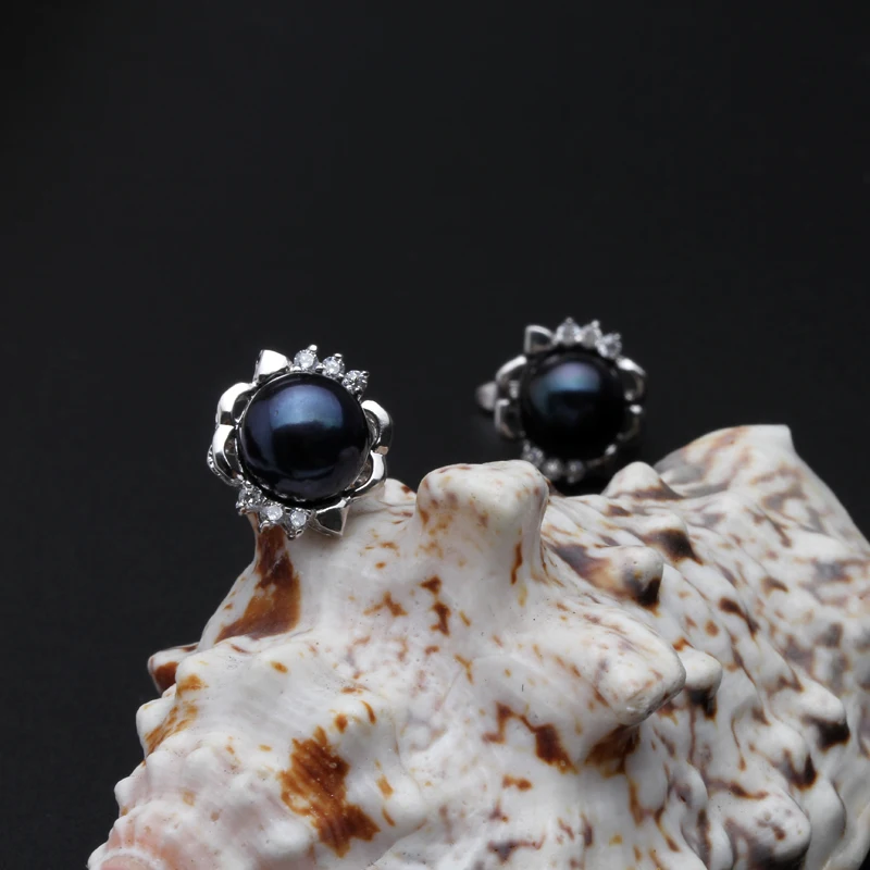 Modes Dabiskie saldūdens melnā Pērle klipu auskars Rotaslietas Sievietēm kāzu dāvanu