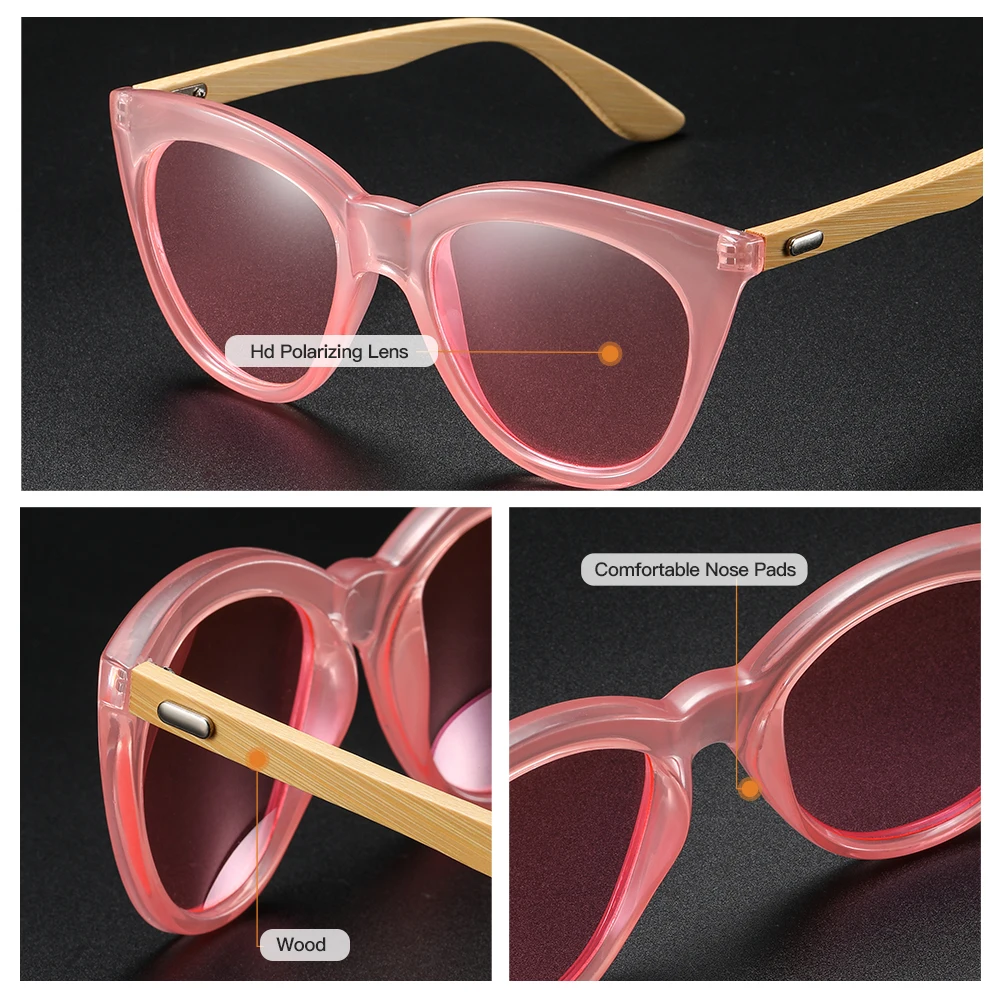 Modes Koka Saulesbrilles Dāmām, Kaķu Acu Slub Dāmas Saulesbrilles Retro de sol masculino Nopirkt Vienu Saņemt Vienu Bezmaksas