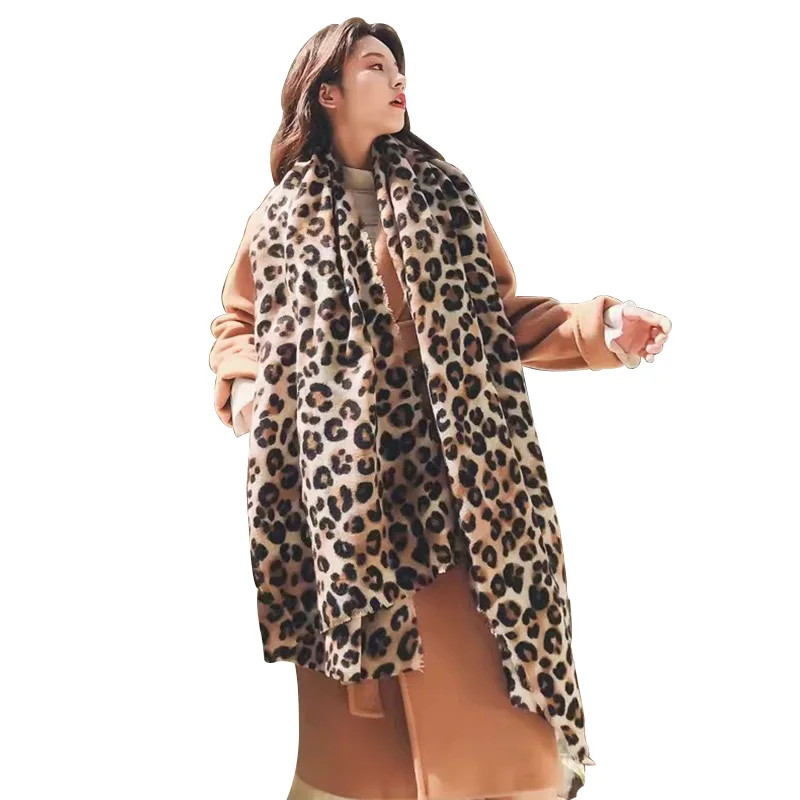Modes Leopards Drukāt Pashmina Kašmira Šalle Karstā Pārdošanas Šalle Sievietēm Classic Iespiesti Pončo Wrap Ziemas Maiga, Silta Šalle
