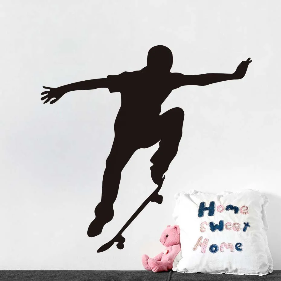 Modes Skate Sienas Vinila Decal Skeitborda Ekstrēmo Sporta Veidu Sienas Uzlīmes Noņemamas Art Gleznojumi Pašlīmējošās Tapetes 779