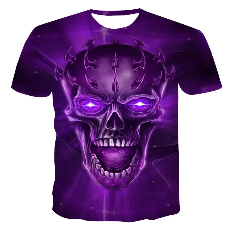 Modes Vasaras Tshirt Vīriešiem 2020. gadam 3D Galvaskausa Drukāšanas Vīriešu T-Krekls Elpojošs Streetwear Līmēšana Druka T Kreklu apdruka Vīriešu XXS-6XL