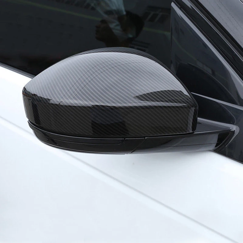 Oglekļa Šķiedras Izskatās /ABS Hromēti Ārējie Durvju Spoguļi Vāciņš Melns, 2gab Par Jaguar E-Pace 2017 2018 2019 Auto stils aksesuāri