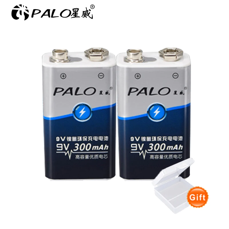 PALO 2gab 9V 6F22 300mAh litija li-ion li jonu liion Uzlādējams Akumulators ar automatizētu ātrās uzlādes lādētājs 9V baterija