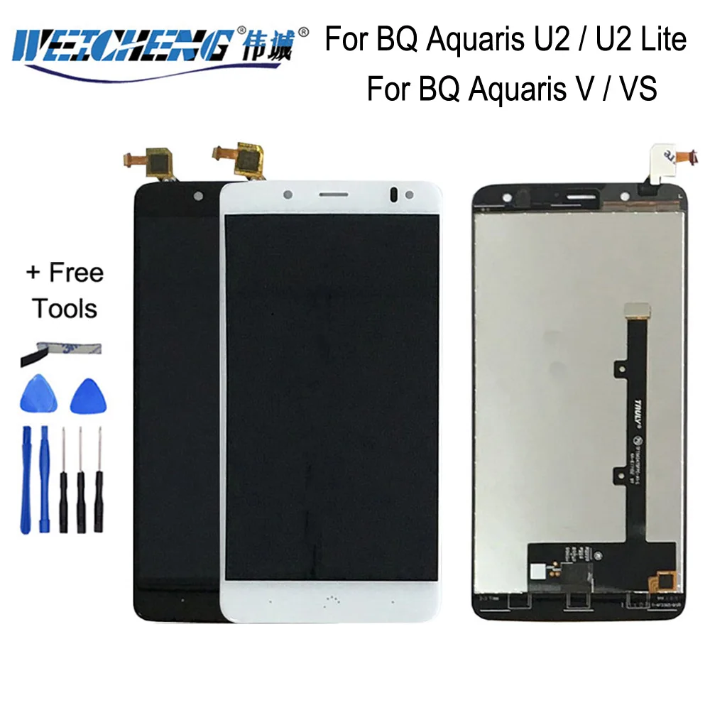 Par BQ Aquaris U2 / U2 Lite BQ Aquaris V / VS LCD Displejs, Touch Screen Montāža strādā labi, LCD Panelis Tactil