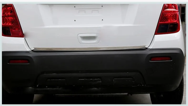 Par Chevrolet Trax Tracker Holden 2013. - 2017. Gadam Chrome Aizmugures Bagāžnieka Aste Vārtu Vāka Apdare, Durvju Molding Tailgate Sloksnes Rotāt Stils