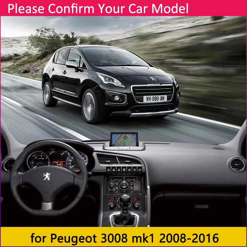 Par Peugeot 3008 2008~2016 MK1 3008GT GT Anti-Slīdēšanas Paklājiņš Paneļa Vāciņu Pad Saulessargs Dashmat Aizsargātu Paklāja Auto Aksesuāri 2010