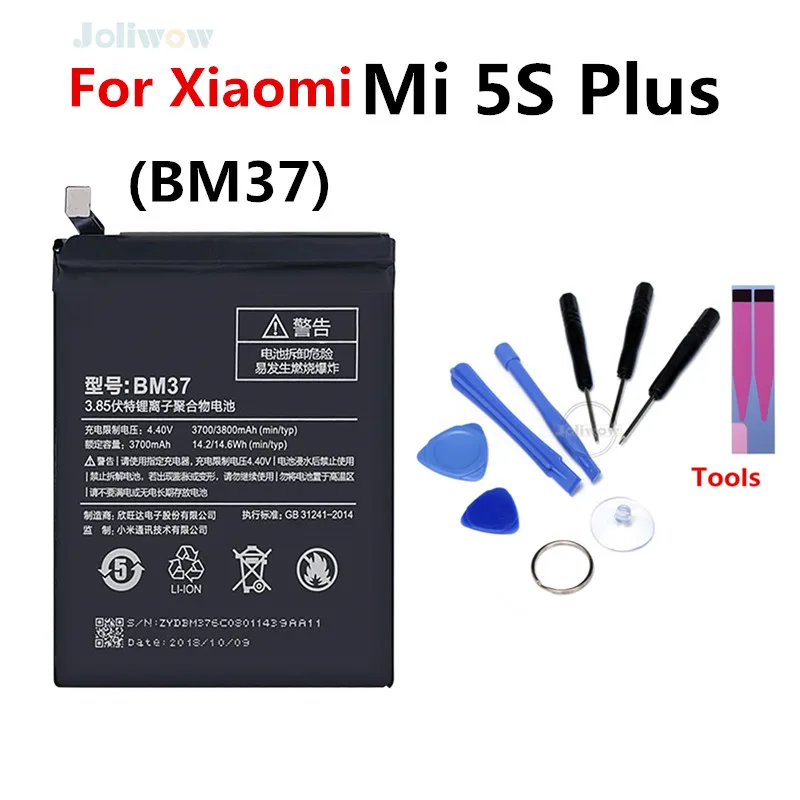 Par Xiaomi BM37 Mobilā Tālruņa Akumulatoru Xiaomi Mi 5s Plus 5Splus Akumulatora 3800mAh Rezerves Baterijas