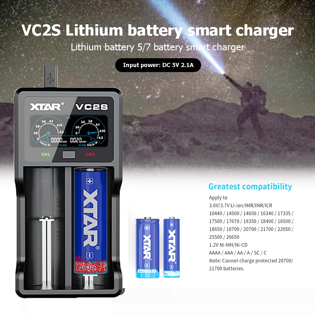 Par XTAR VC2 VC2 plus VC4 VC2S VC4S Akumulatora Lādētāju 10440/16340/14500/14650/18350/18500/18650/18700/21700/20700/17500