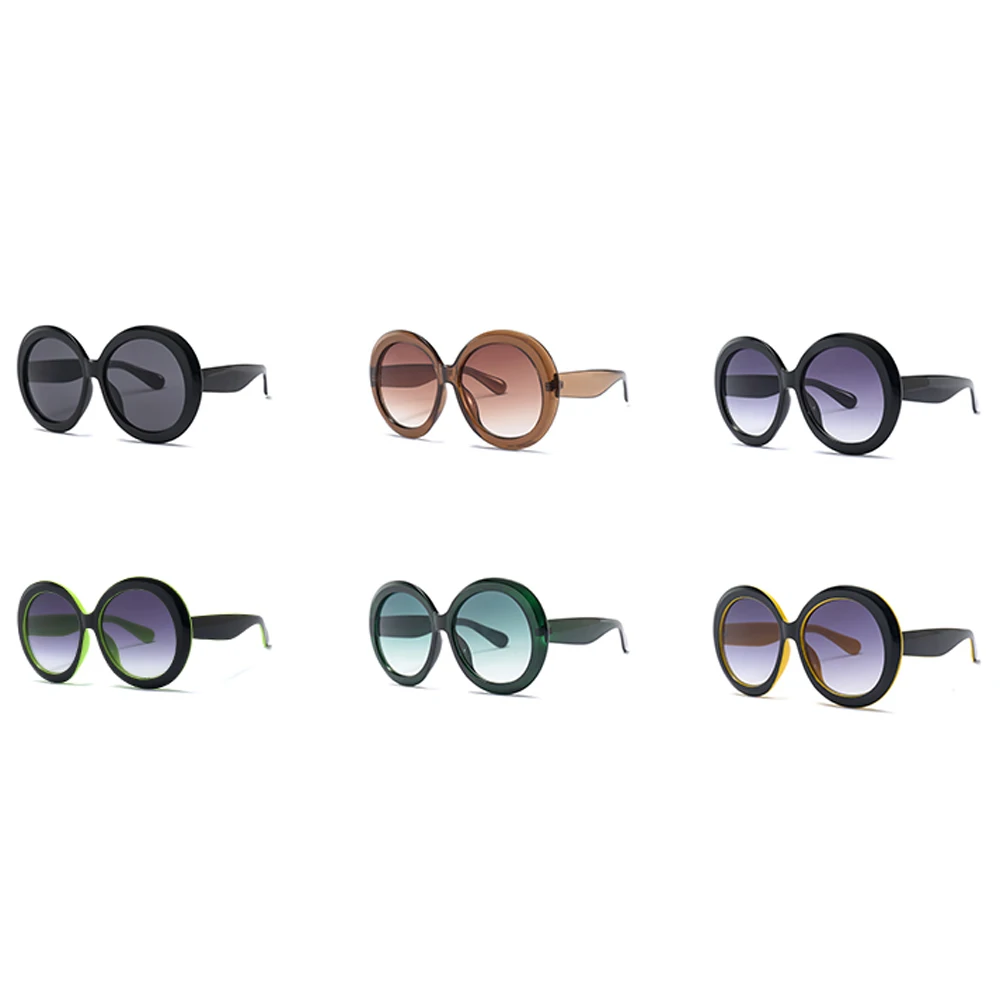 Peekaboo modes lielgabarīta saulesbrilles sievietēm, apaļas formas 2019 loka zaļās saules brilles sievietēm lielu uv400 melns