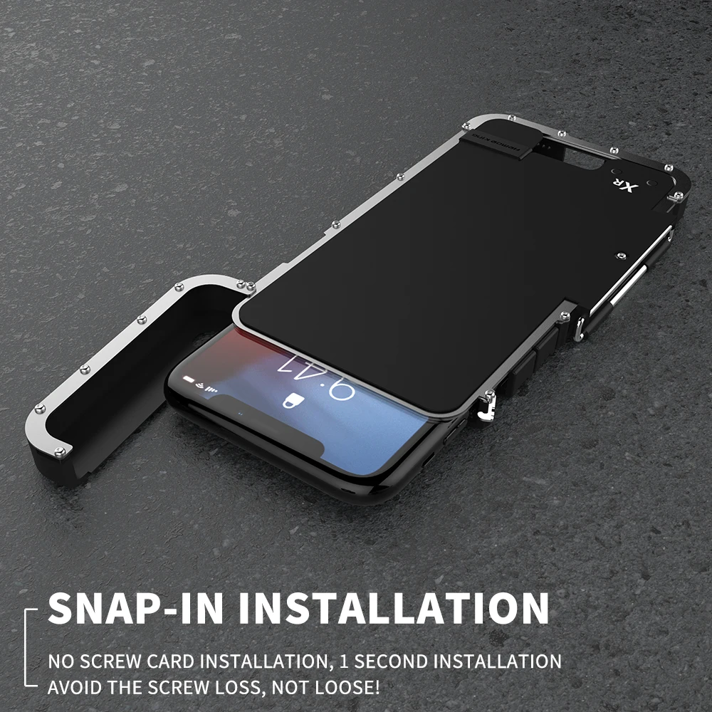 R-vienkārši Nerūsējošā Tērauda Metāla Flip Case For Samsung Galaxy Note 8 S7 malas S10 Plus Triecienizturīgs Vāks iphone XS XR MAX 8