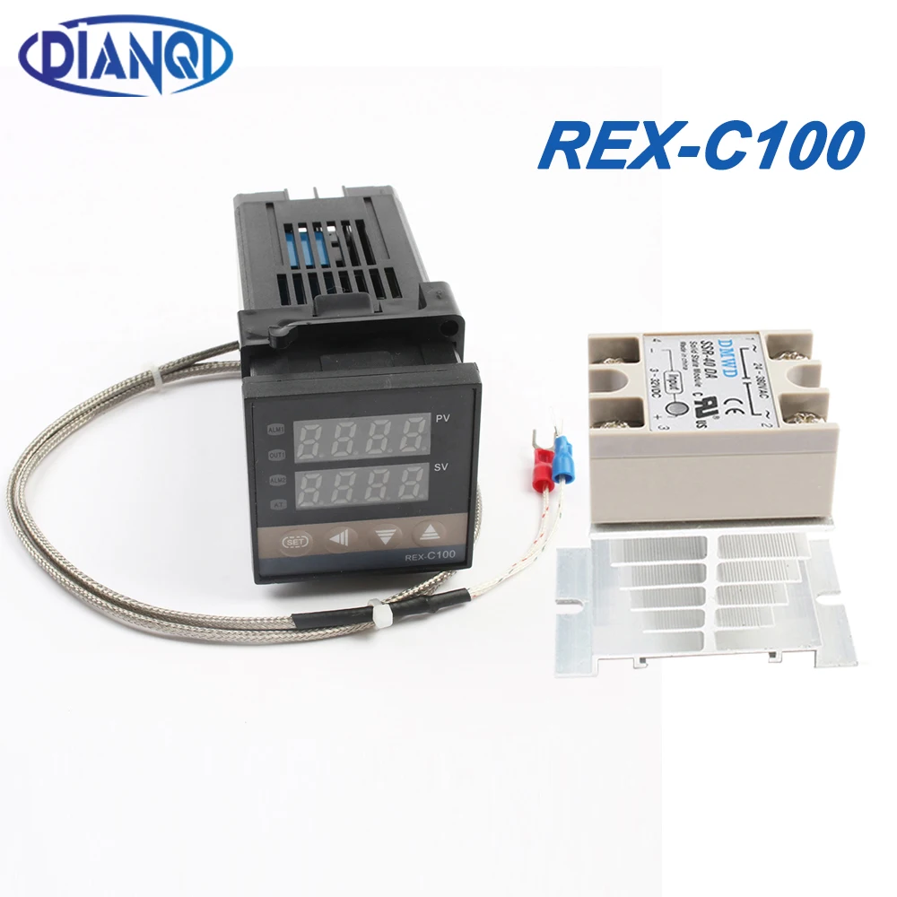 REX-C100 Digitālo PID Temperatūras regulators Termostats PSR izejas Max40A PSR Relejs K Termopāri Zondes RexC-100