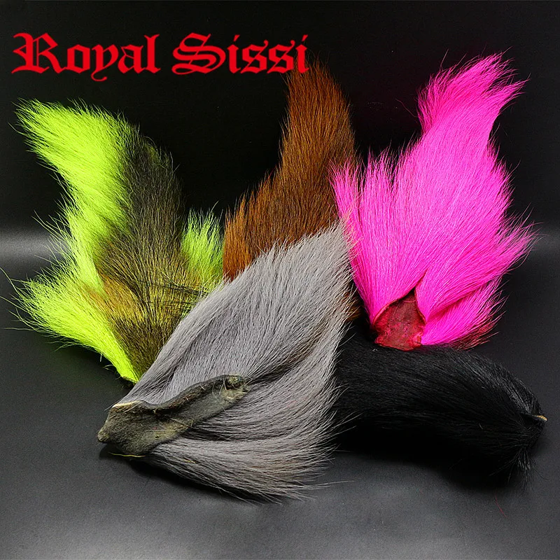 Royal Sissi 5 jaunas krāsas, lielo ziemeļu bucktail ilgi, šķiedra krāsota lidot ar piesaisti bucktail matu sālsūdens streamer lidot ar piesaisti materiāls