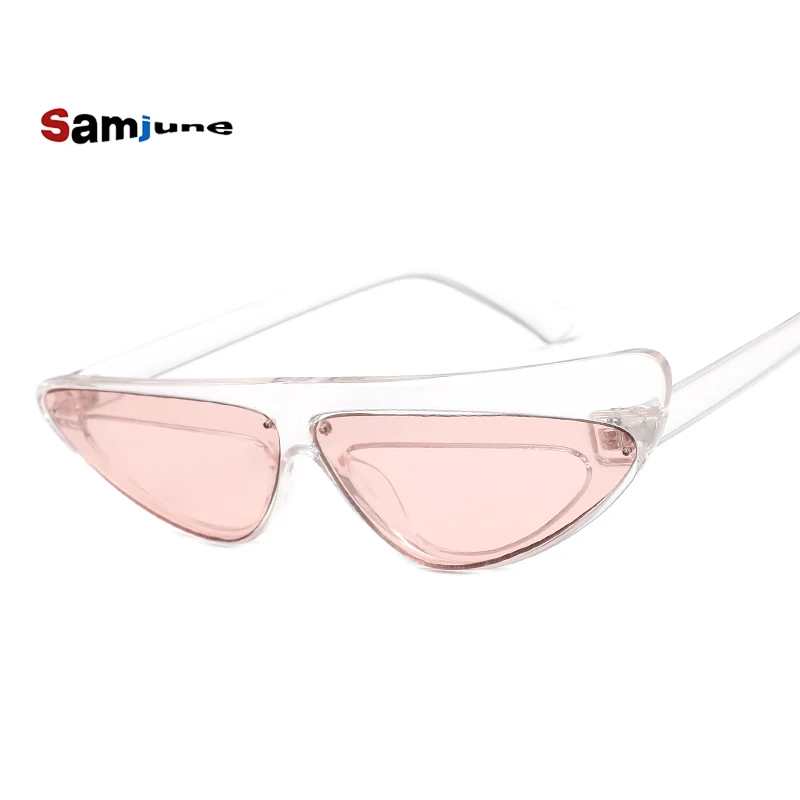 Samjune Asimetriska Cat Eye Saulesbrilles Sieviešu Trīsstūris Sexy Mazo CCSPACE Zīmolu Brilles Dizaineru Modes Vintage Sieviešu Toņos