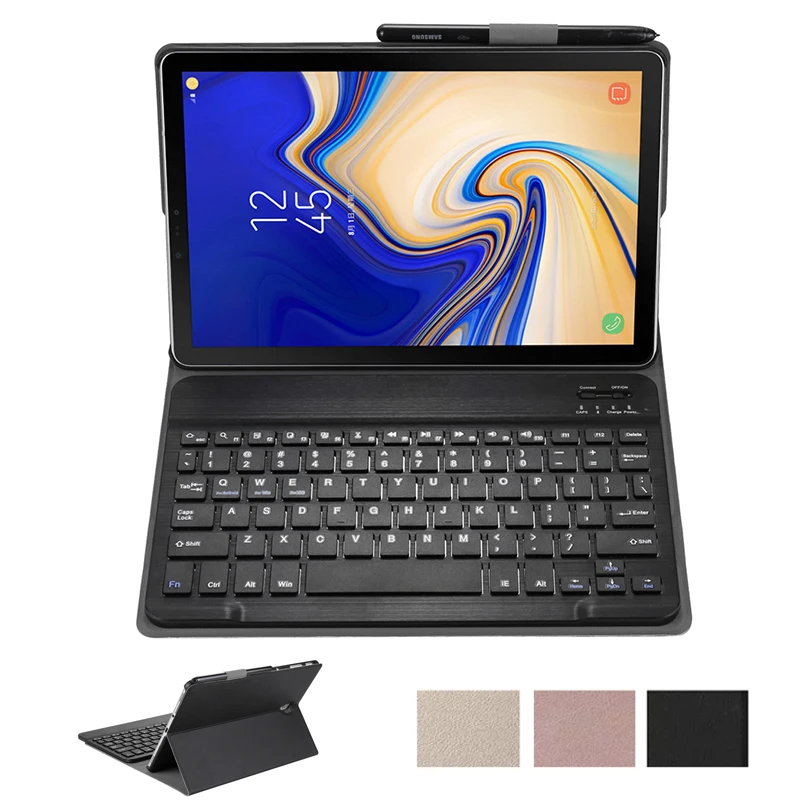 Samsung Galaxy Tab S4 10.5 SM-T830 SM-T835 Tastatūras Gadījumā T830 T835 Bluetooth Tastatūras Smart Tablet Ādas Gadījumā Vāciņu