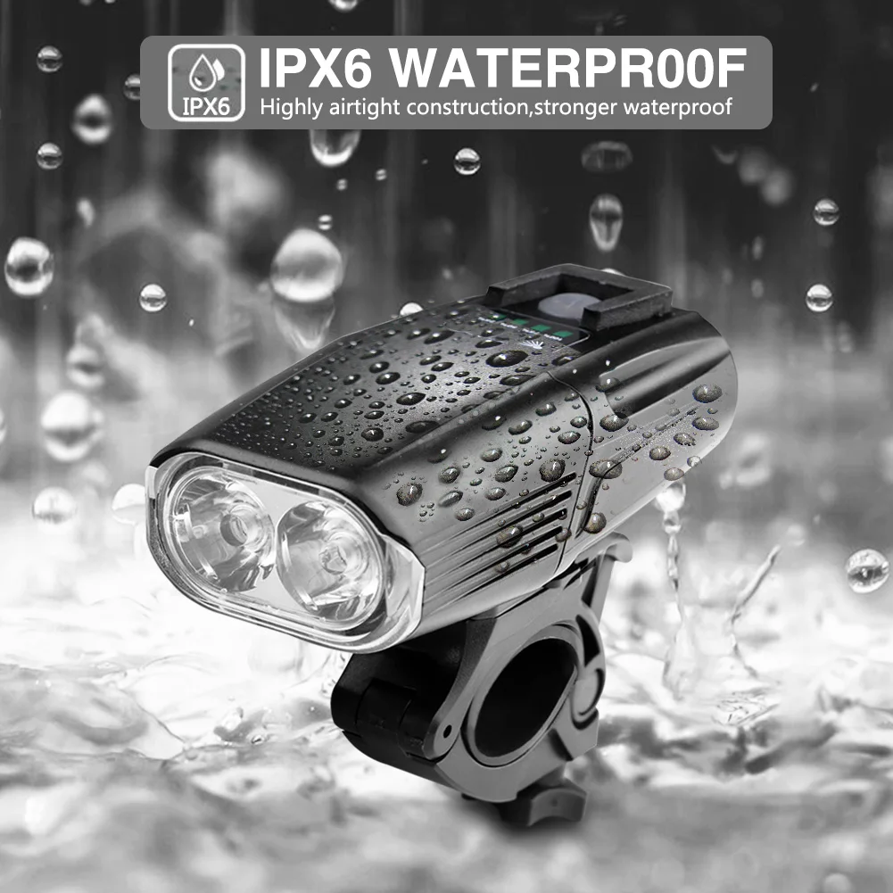Sanyi 1000 Lm 2*T6 LED Bike Velosipēdu Lukturu Priekšējo Gaismu USB Uzlādējams Lukturis IPX6 Velo Lukturītis Ar sinhronizācijas Kabeli