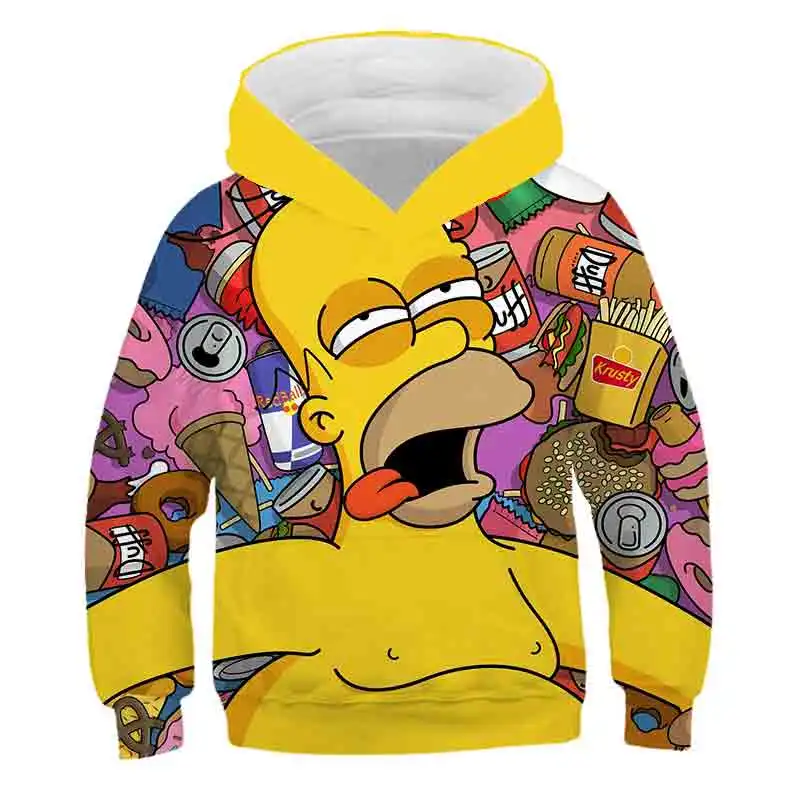 Simpsons cartoon Hoodies Modes zēni hoodies Meitene 3D sporta Krekls ar garām Piedurknēm Bērniem 
