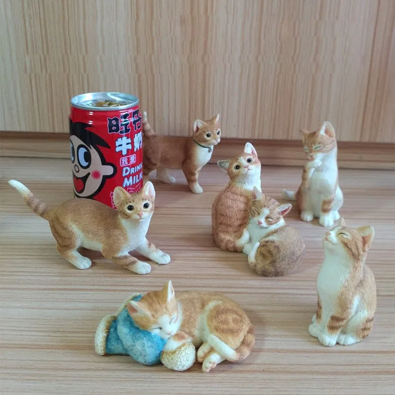 Simulācijas Kaķis mājās rotājumi rotājumi radošo cute dāvanu sveķu dzīvnieku amatniecības mēbeles Bērniem, Dāvanu
