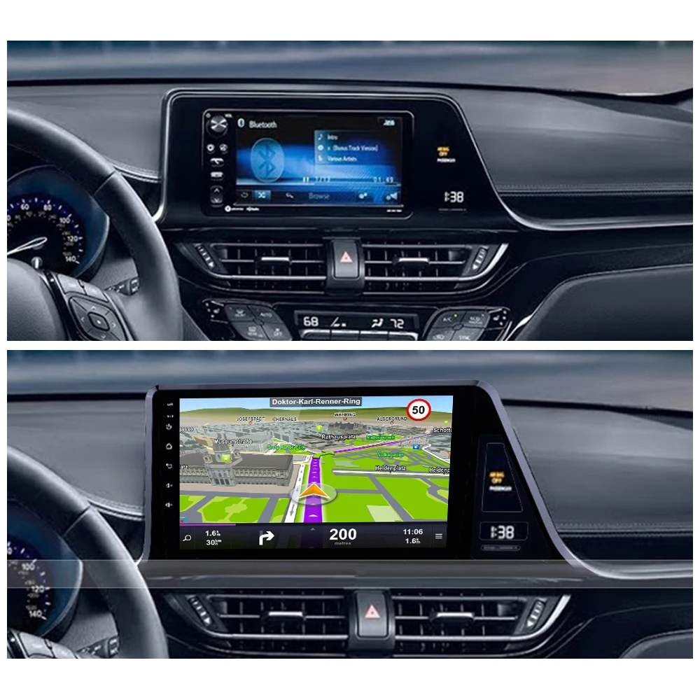 Sinosmart 8 Kodolu,DSP 48EQ Automašīnas Toyota C-HR Eiro versija kreisajā braukšanas GPS Navigācija Radio 2din 2.5 D IPS/QLED Ekrāns