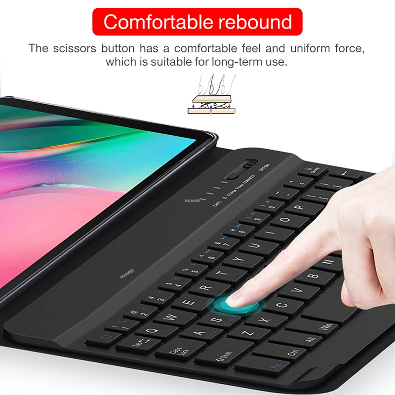 Slim Bluetooth Keyboard Case for Samsung Galaxy Tab 10.1 2019 SM-T510 SM-T515 Tablete Vāks Samsung T510 T515 Stāvēt Gadījumā