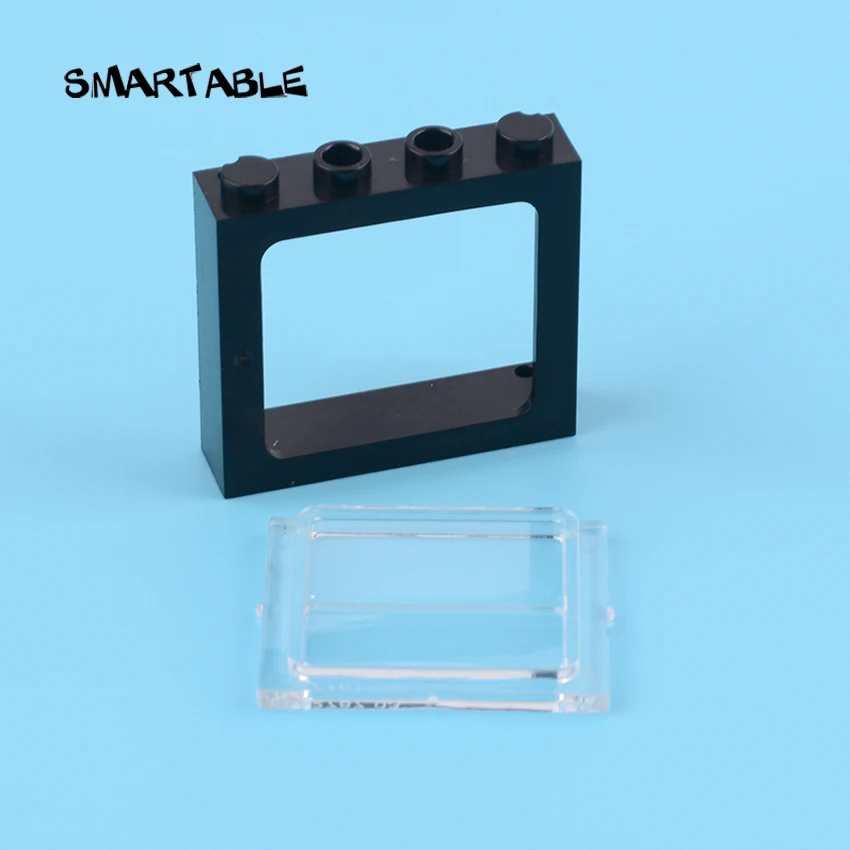 Smartable Logu 1x4x3 Vilcienu ar Stikla Bloku KM Vilciena Daļas Rotaļlieta Māja Pils Saderīgu Pilsētas 6556+4034 10pcs/daudz