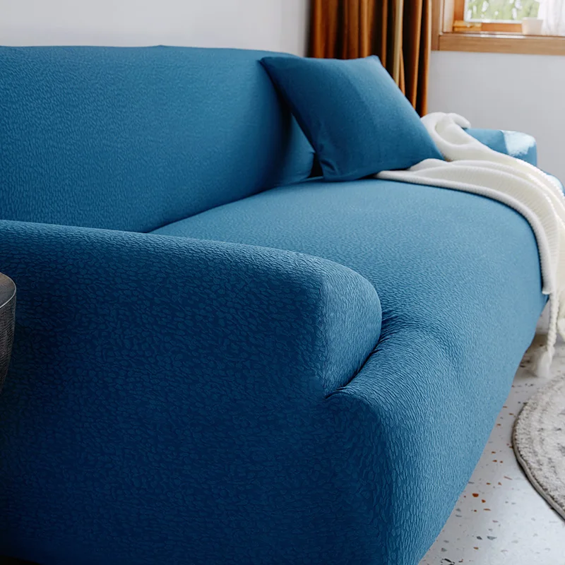 Stiept Slipcovers Zilā Žakarda Elastīgs Dīvāns Segums Dzīvojamās Istabas Dīvāna Cover Armchair Segtu ar Vienu/Divus/Trīs Sēdvietas
