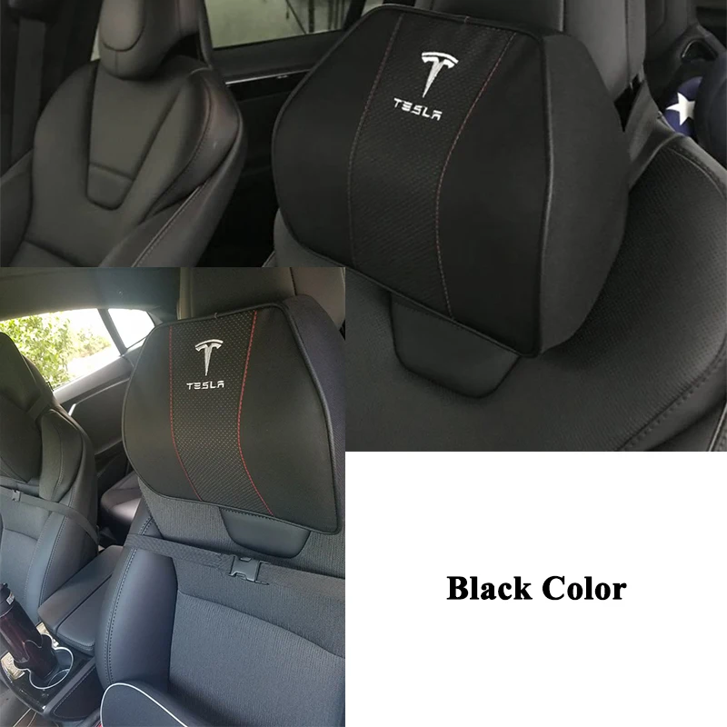 Stils Atmiņas Putu Komfortu Automašīnas Sēdekļa Pagalvi Kakla Spilvens Aizsargs Spilvena Vāka Logo Piederumi Tesla Model S Model X 3