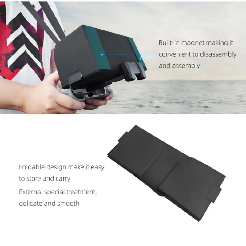 Sunnylife Mini2/Mavic Air2 tālvadības pults, mobilā tālruņa pārsegs salokāms anti-reflective ādas gaismas barjeru