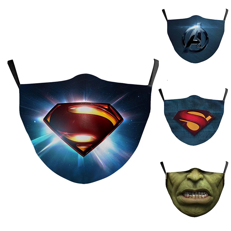 Supervaronis Atkārtoti lietojamā maska Zirnekļcilvēka Betmens, Supermens Flash Pontons Captain America Mazgājams Maska Putekļu Aizsardzības Maskas