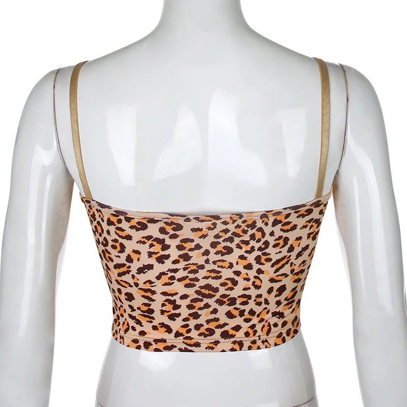 Sweetown Raibs Mežģīņu Malu Leopard Kultūru Tops bez Piedurknēm Sievietēm Sexy Puse Clubwear V Kakla Slim Streetwear Top Tees Y2K Estētisko