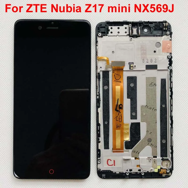 Sākotnējā AAA tests ZTE Nubia Z17 mini NX569J NX569H LCD displejs+touch panel digitizer ar rāmi bezmaksas piegāde 5.2 cm