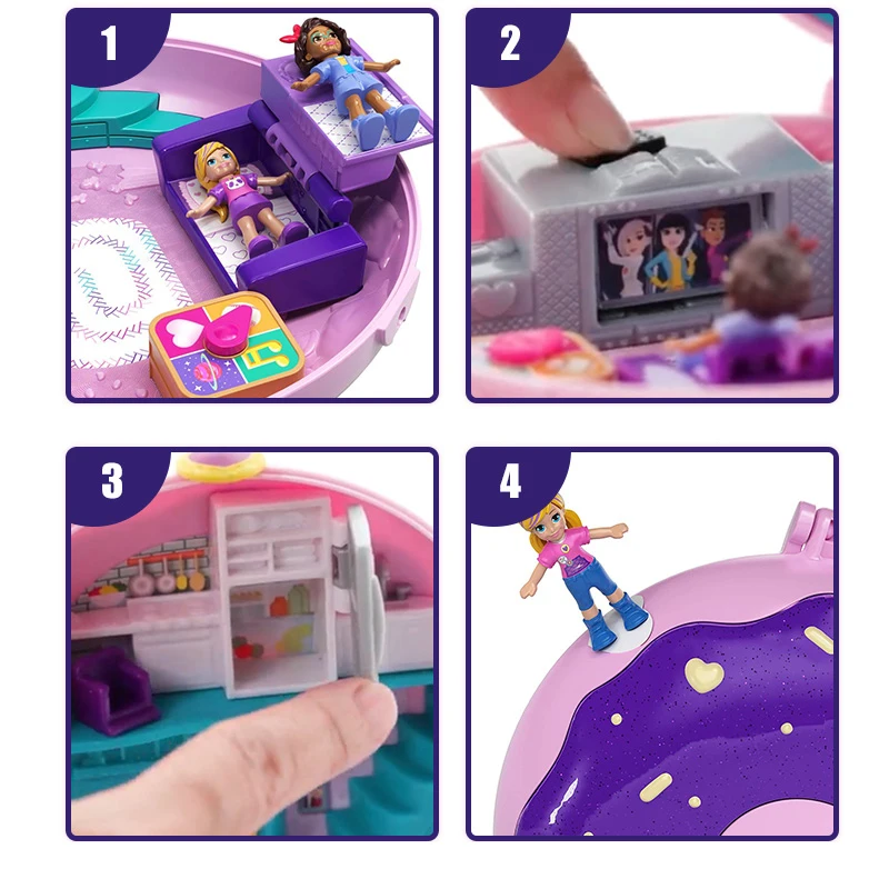 Sākotnējā Mattel Polly Pocket Lelle Slēptās Pasaule Mini Skatuves Meitenes Mājām Rotaļlietas Bērniem Sirēna Bērnu Rotaļu Ligzdošanas Atdzimis Lelles