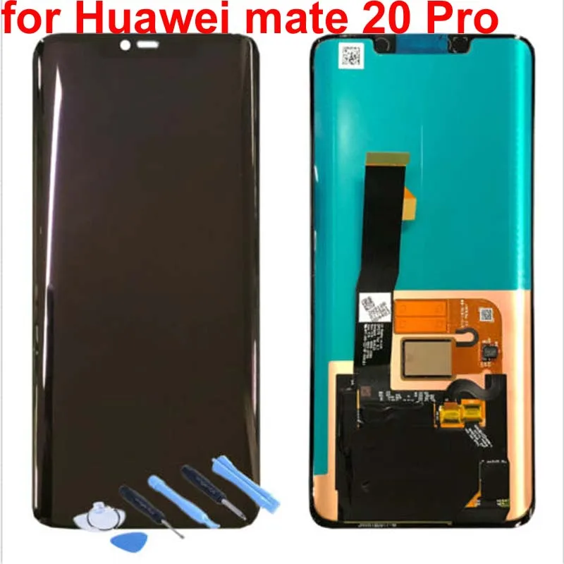 Sākotnējā Super Amoled Par Huawei Mate 20 LCD Huawei Mate 20 Pro LCD Displejs, Touch Screen Digitizer Montāža LYA-LX9 LYA-L 29
