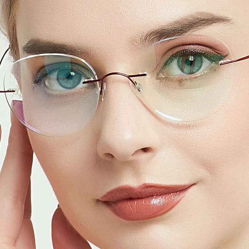 Titāna briļļu rāmis bez apmales sieviešu vintage brilles apaļas brilles Vīriešu optisko recepšu brilles korejas briļļu ietvaru