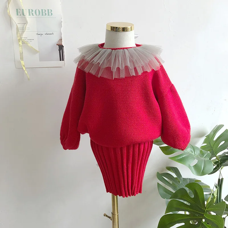 Toddler Meitene Drēbes, korejas Zīmola Baby Girl Džemperi Komplekts Bērniem Gudrs Cietā Džemperis+veste Kleita 2gab Uzvalks Toddler Princese Apģērbs