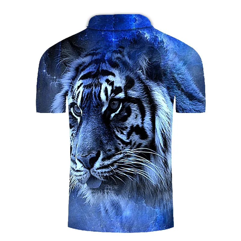Tīģeris Pluss Vīriešu Polo Krekls Augstas Kvalitātes 3D iespiesti Dzīvnieku Dekorācijas Vīriešiem ar Īsām Piedurknēm krekls Hip Hop Zīmolu Vasaras Vīriešu polo Krekli