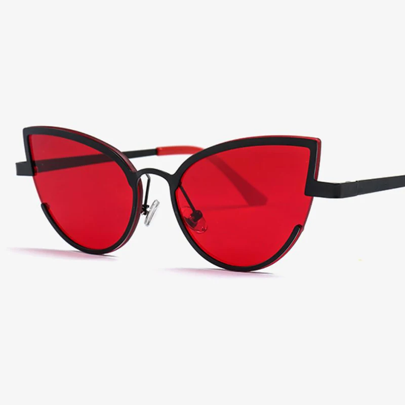 Unikālo Black Red, Cat Eye Saulesbrilles Augstās Modes 