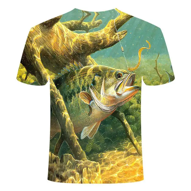 Vasaras vēlākais līdz 2020. gadam zivju Āra T-krekls cilvēks atdzist 3D drukas zvejas vīriešiem īsi topi 0collar gadījuma vīrieši zvejas t-krekls poissons