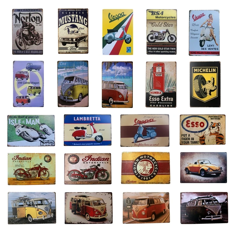 Vintage Nostalgic Metāla Skārda Zīme Vespa Indijas Mehānisko Autobusu Auto Dzelzs Plakāts Garāža, Gāzes Bārs Zemniecisks Plāksne, Pub, Bārs, Mājas dekoru