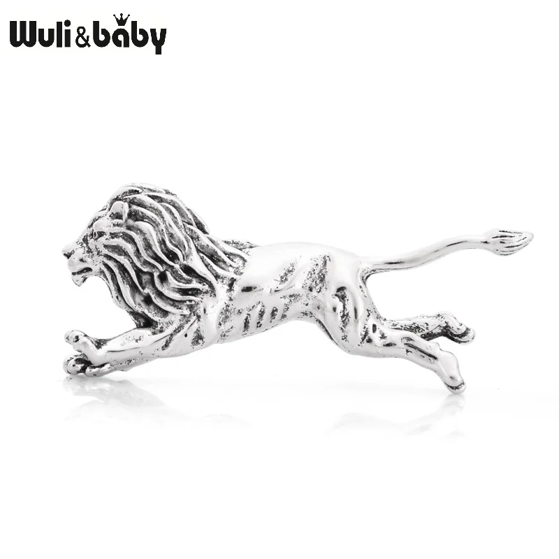 Wuli&baby Darbojas Lauva Piespraudes Sieviešu Sakausējuma Karalis Lauva Dzīvnieku Gadījuma Puse Broša Piespraudes Dāvanas