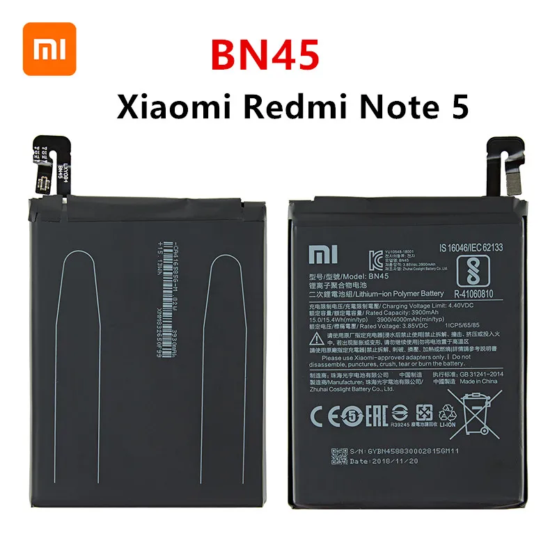 Xiao mi Oriģinālā BN45 4000mAh Akumulators Par Xiaomi Redmi 5. Piezīme Note5 BN45 Tālruņa Baterijas Nomaiņa +Instrumenti