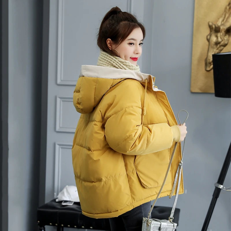 Ziemas biezas jakas kapuci sievietēm 2020. gadam, modes korejiešu stilā, silts parka lielgabarīta zaudēt sieviešu mēteļi outwear manteau femme