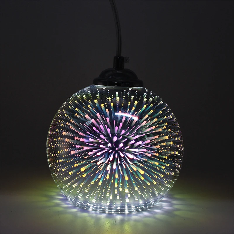 ZMISHIBO 3D Uguņošana Stikla Piekariņu Gaismas LED E27 Karājas Lampas Abažūrs viesistaba, Ēdamistaba Mājas Dekori Apgaismes Ķermeņi