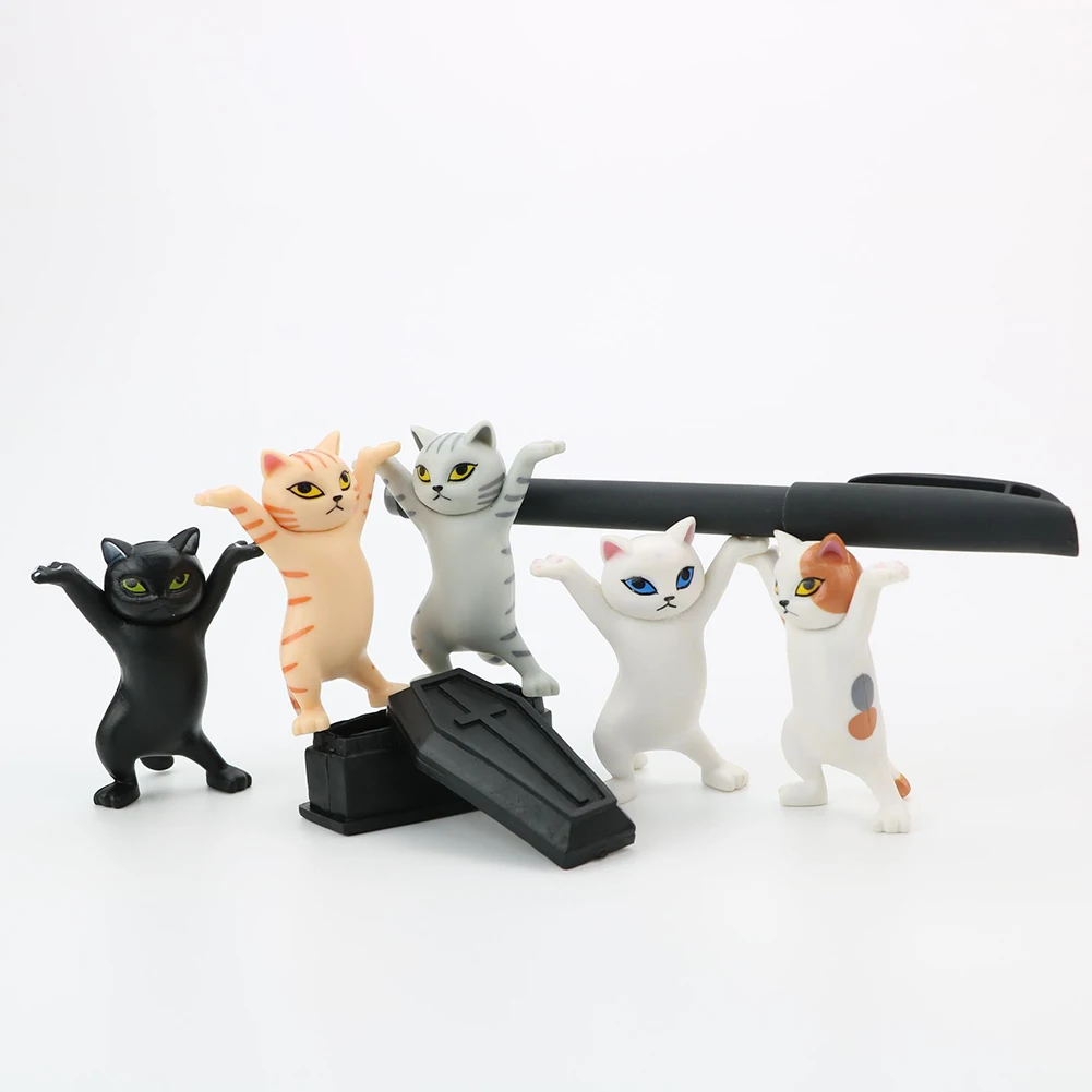 Zārku Kaķis Pildspalvu Turētājs Radošo Apdare, Apdares Dzīvnieku Statuja Roku Lelle Apdare Rotaļlieta Dāvana