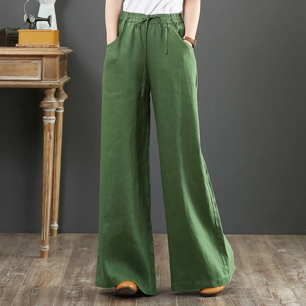 женские штаны штаны sieviete bikses Vintage Kokvilnas Veļa Augsta Vidukļa Biksēm Mopping Taisnas Bikses, treniņbikses sieviešu femme pantalon
