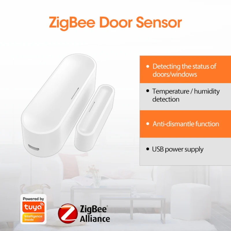 1 Gab. ZigBee BEZVADU Durvju/Logu Sensors Detektoru WiFi programmas Paziņojumu Brīdinājumi Drošības Sensors Izmanto Ar Gateway Hub Smart Home