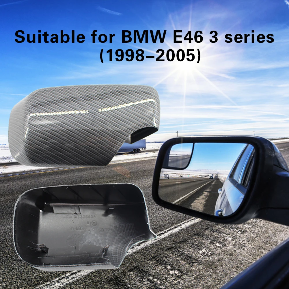 1 Pāris Oglekļa Šķiedras Drukāt Automašīnas Atpakaļskata Spoguļa Vāks BMW E46 3. Sērijas 1998-2005 Nomaiņa Sānu Spoguļa Griesti