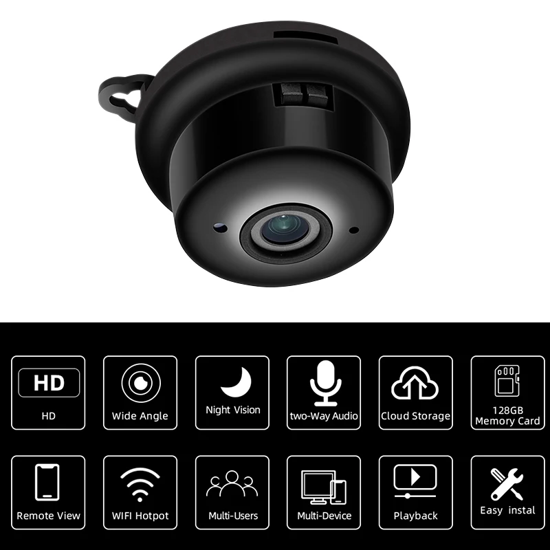 1080P, ar night vision, maksimālais 128G izplešanās Kameras Wireless HD Mini Wifi Videokameras Kustības detektors Home Security Cam